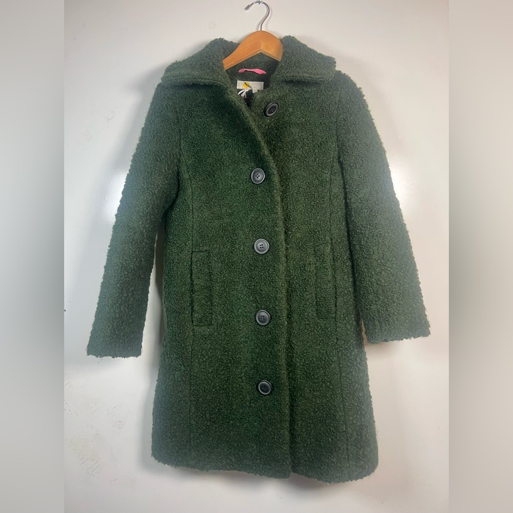 Boden Green Textured Pea Coat - Picture 3 of 11